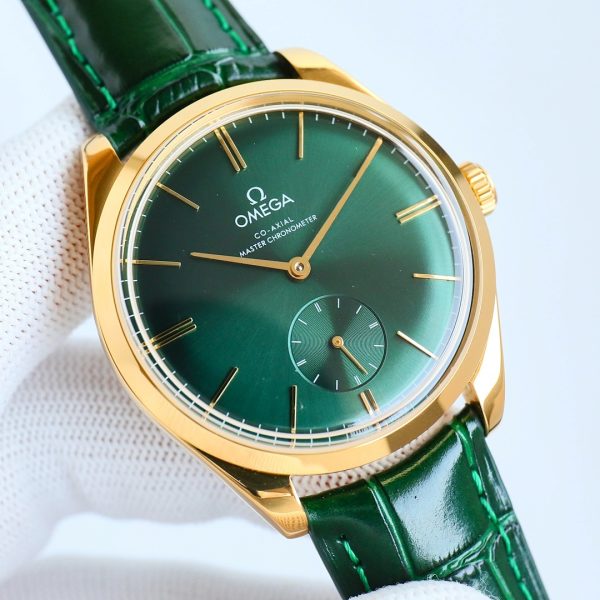 Omega De Ville Trésor Small Seconds Green Dial Yellow Gold ref. 435.53.40.21.10.001