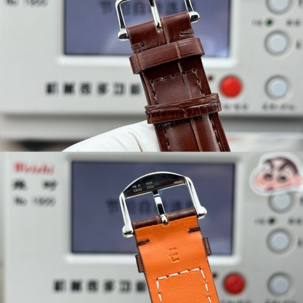 IWC Portofino Hand-Wound Moon Phase Silver Dial Brown Leather Strap