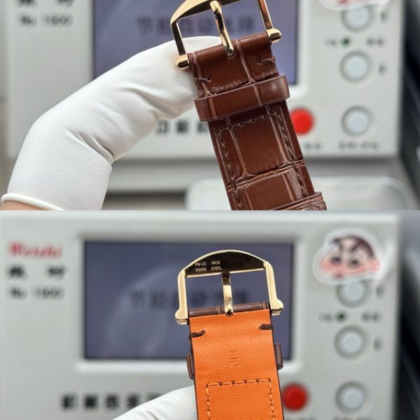 IWC Portofino Hand-Wound Moon Phase Blue Dial Gold Brown Leather Strap