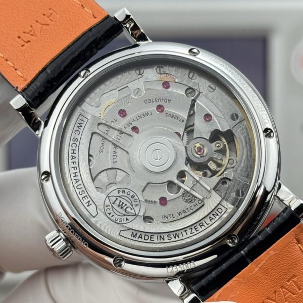 IWC Portofino Hand-Wound Moon Phase Edition 150 Years Blue Dial Black Leather Strap