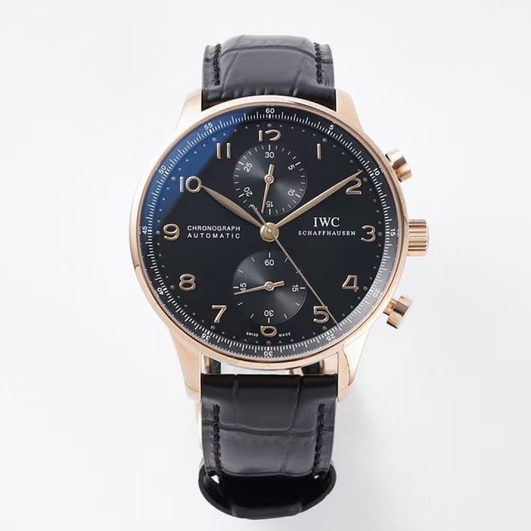 IWC Portugieser Chronograph Rose Gold Black Dial