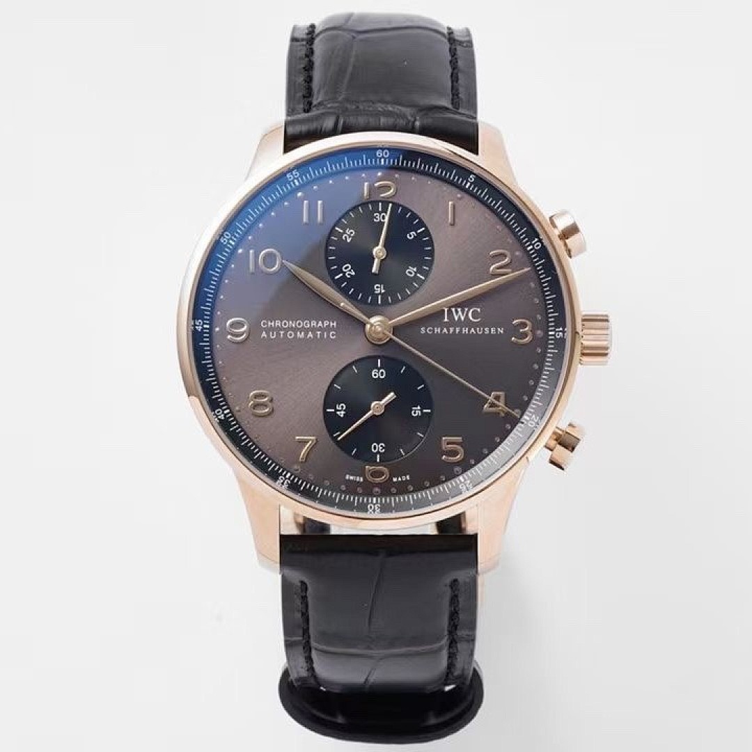 IWC Portugieser Chronograph Anthracite Dial Black Strap