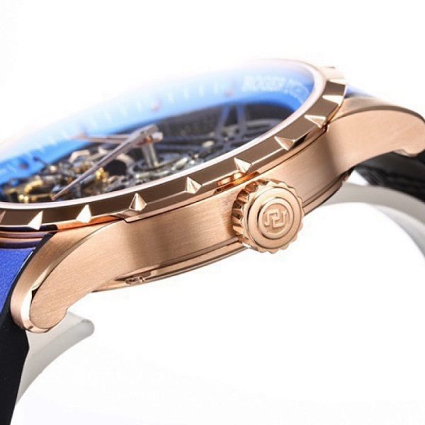 Roger Dubuis Excalibur Spider Tourbillon Rose Gold Blue Skeleton