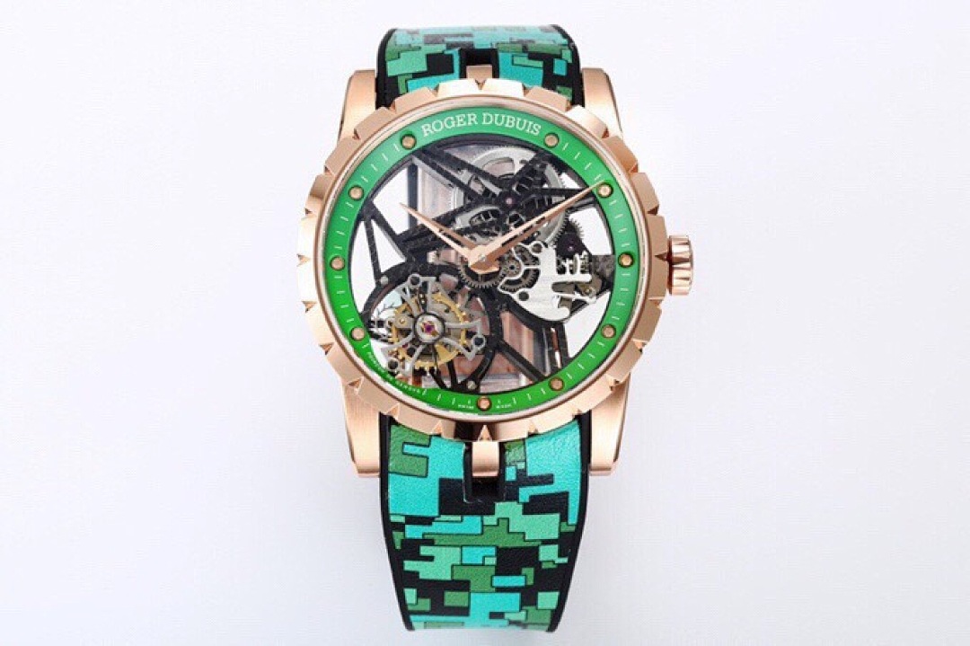 Roger Dubuis Excalibur Spider Tourbillon Rose Gold Green Skeleton