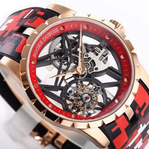 Roger Dubuis Excalibur Spider Tourbillon Rose Gold Red Skeleton