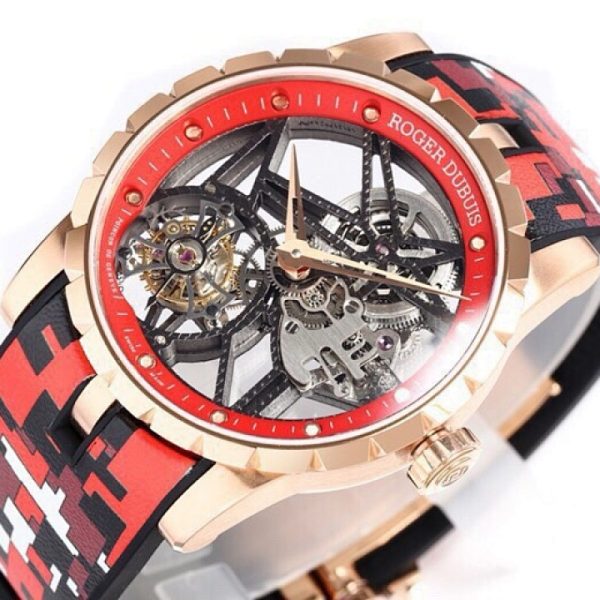Roger Dubuis Excalibur Spider Tourbillon Rose Gold Red Skeleton
