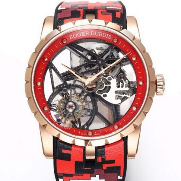 Roger Dubuis Excalibur Spider Tourbillon Rose Gold Red Skeleton